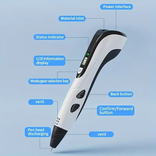 3D Printing Pen - 3D Pen Set for Kids with Power Supply Pla Filament