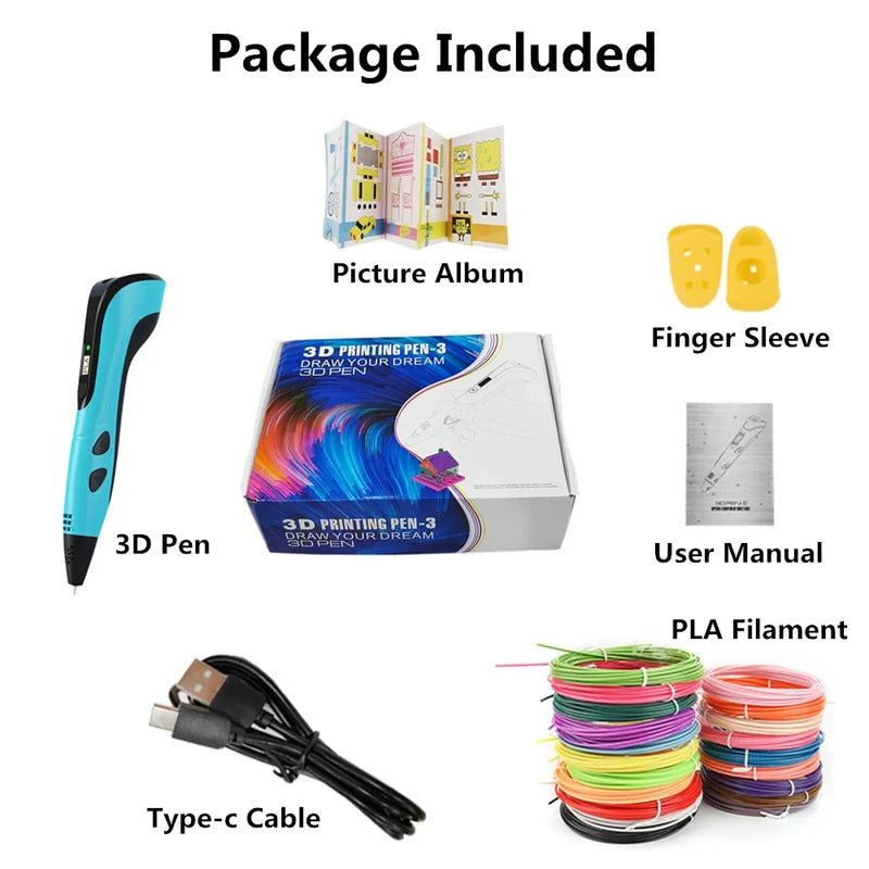 3D Printing Pen - 3D Pen Set for Kids with Power Supply Pla Filament